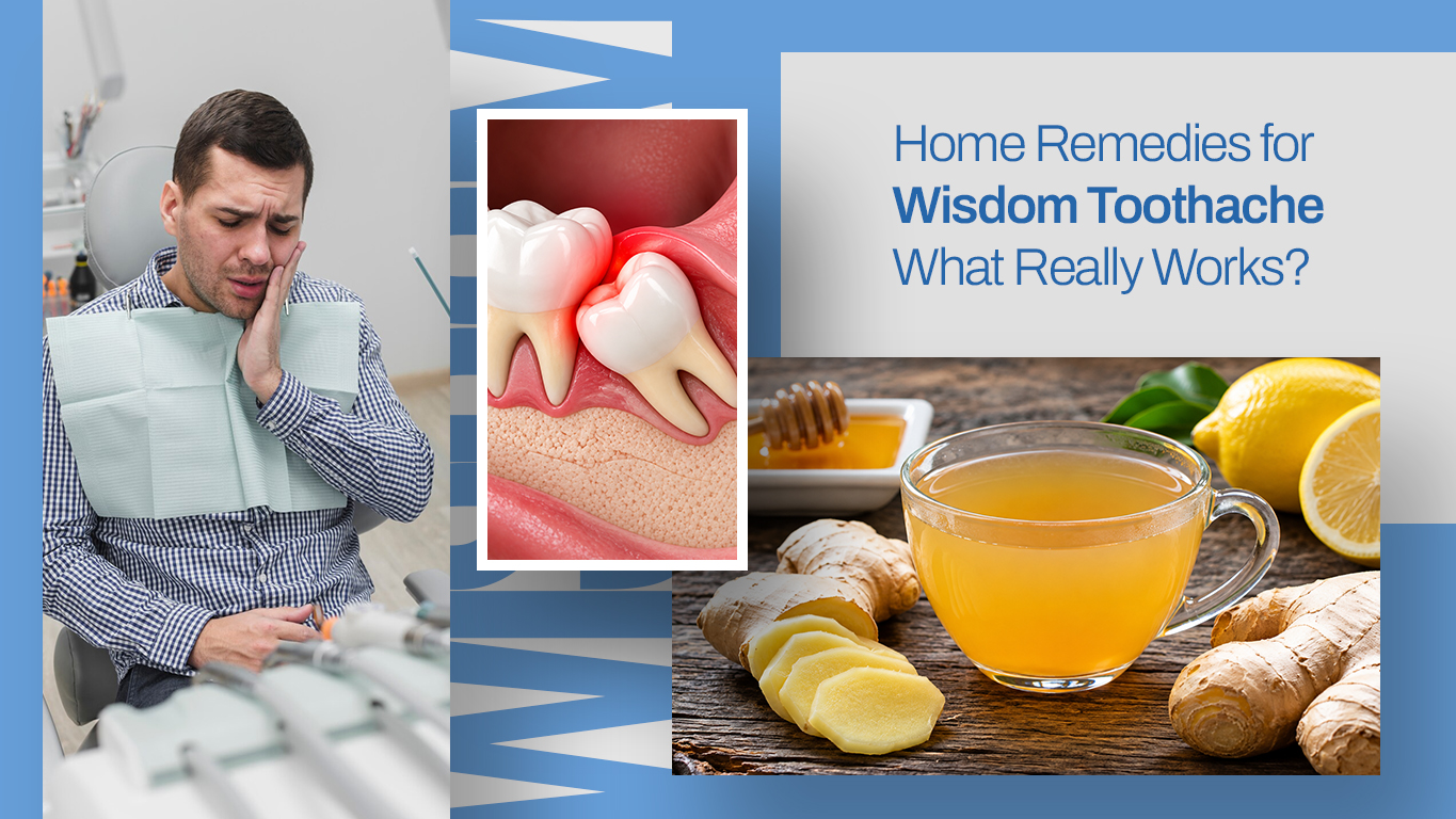 Warm salt water rinse and cold compress used as home remedies for wisdom toothache